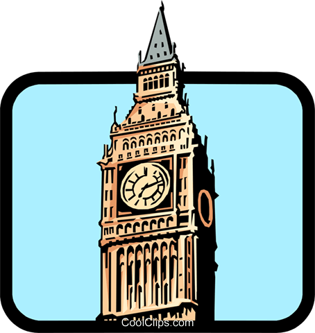 Big Ben Royalty Free Vector Clip Art Illustration - Big Ben Clip Art (454x480), Png Download