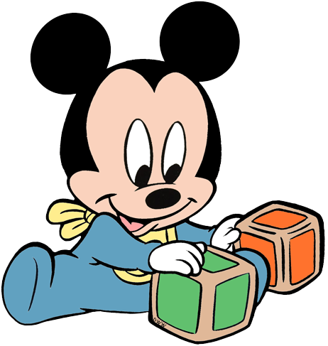 Pin By Karoline On Tu - Baby Mickey With Blocks (462x487), Png Download