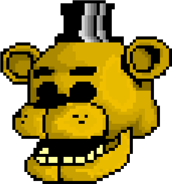Golden Freddy - Golden Freddy Pixel (680x760), Png Download