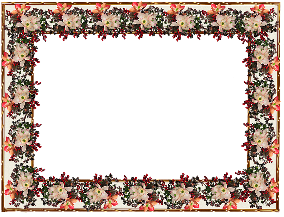 Frame, Floral, Pattern, Design - Picture Frame (930x720), Png Download