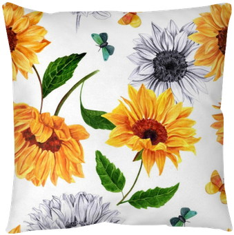 Seamless Background Pattern With Watercolor And Pencil - Bees Seeds Helianthus Moonshine And Evening Sun Mixture (400x400), Png Download