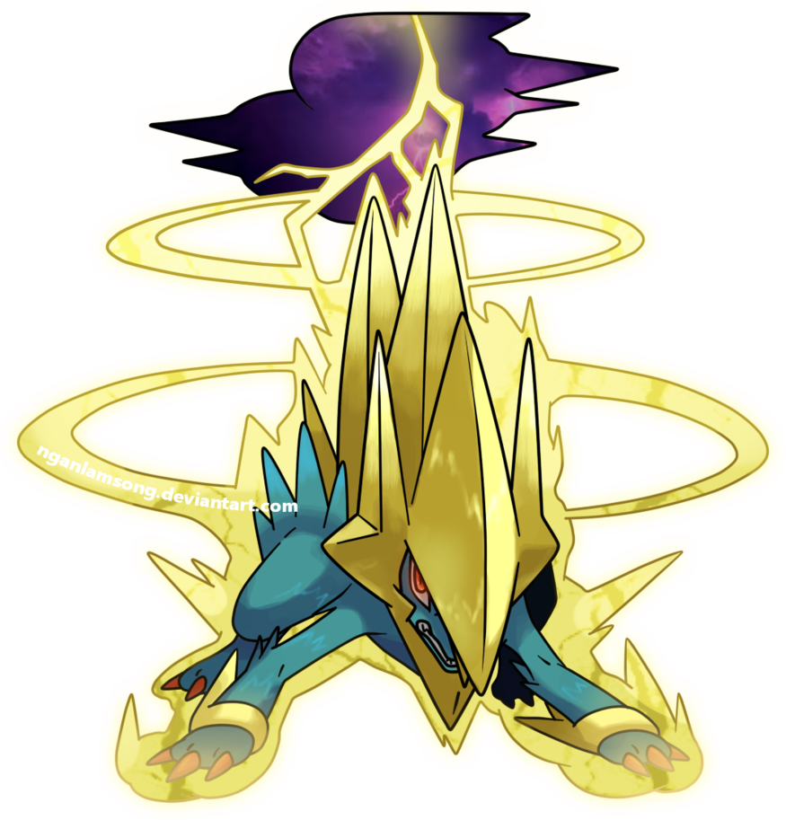 Mega Manectric By Nganlamsong On Deviantart - Mega Manectric Fan Art (875x913), Png Download