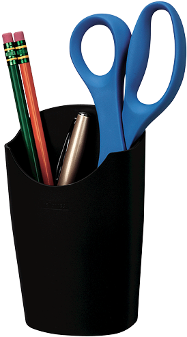 Color Pencils Png Image - Pens And Pencils In A Cup (500x500), Png Download