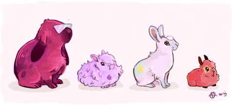 Bunnies Steven Pearl Amethyst Garnet Steven Universe - Steven Universe As A Animal (500x246), Png Download