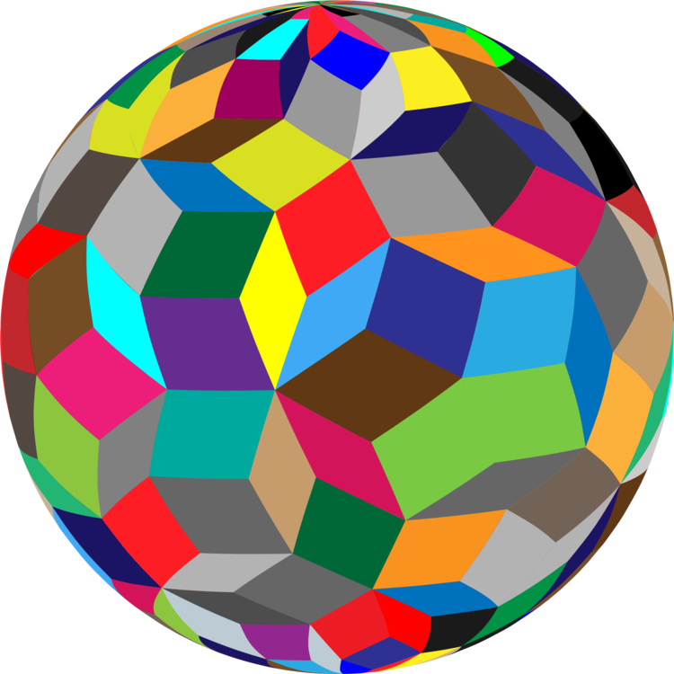 Sphere Spherical Geometry Three-dimensional Space Triangle - Colorful Sphere (750x750), Png Download
