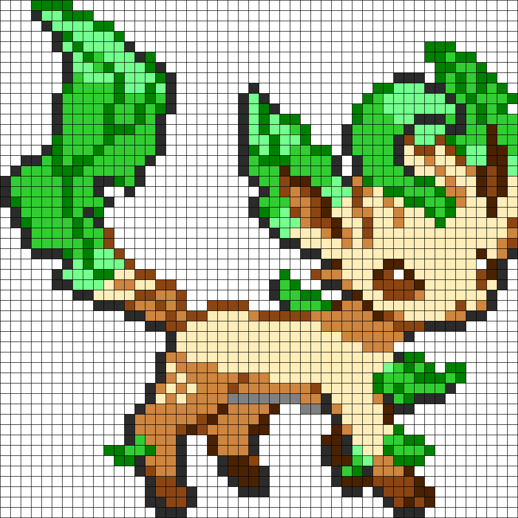 Leafeon Perler Bead Pattern / Bead Sprite - Minecraft Leafeon Pixel Art (1051x1051), Png Download