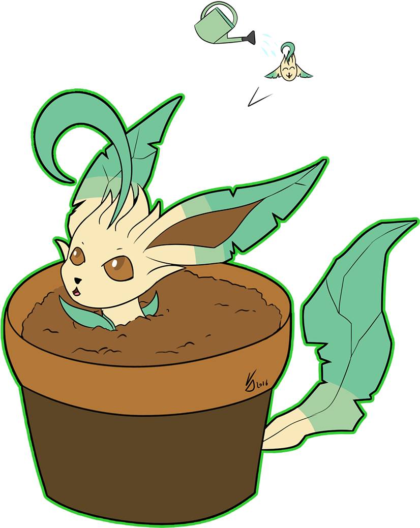 [pokecember - Leafeon (898x1104), Png Download