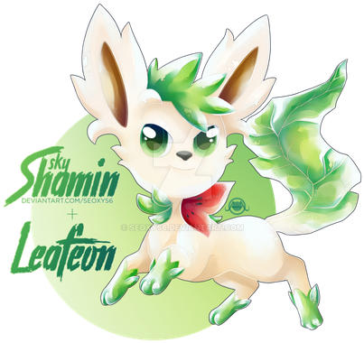 Sky Shaymin X Leafeon By Seoxys6 - Art (426x400), Png Download