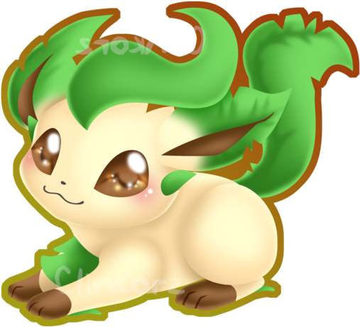 Lettuce - Pokemon Leafeon Chibi (600x600), Png Download