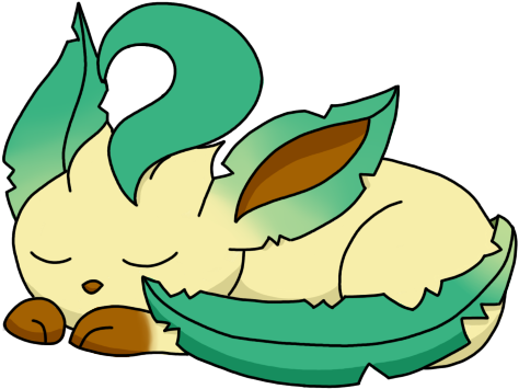 Clipart By Awildsilverninetales On Deviantart - Leafeon Sleeping (529x363), Png Download