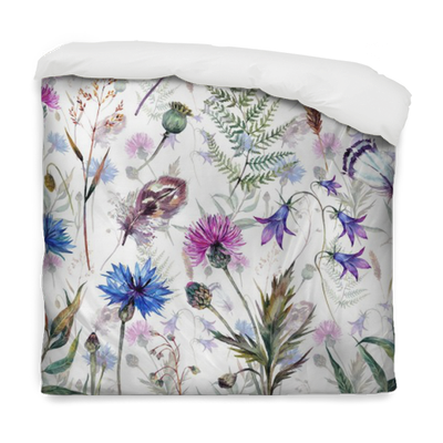 Hand Drawn Watercolor Wildflowers Duvet Cover • Pixers® - Centaurea Cyanus Polka Dot Series (400x400), Png Download
