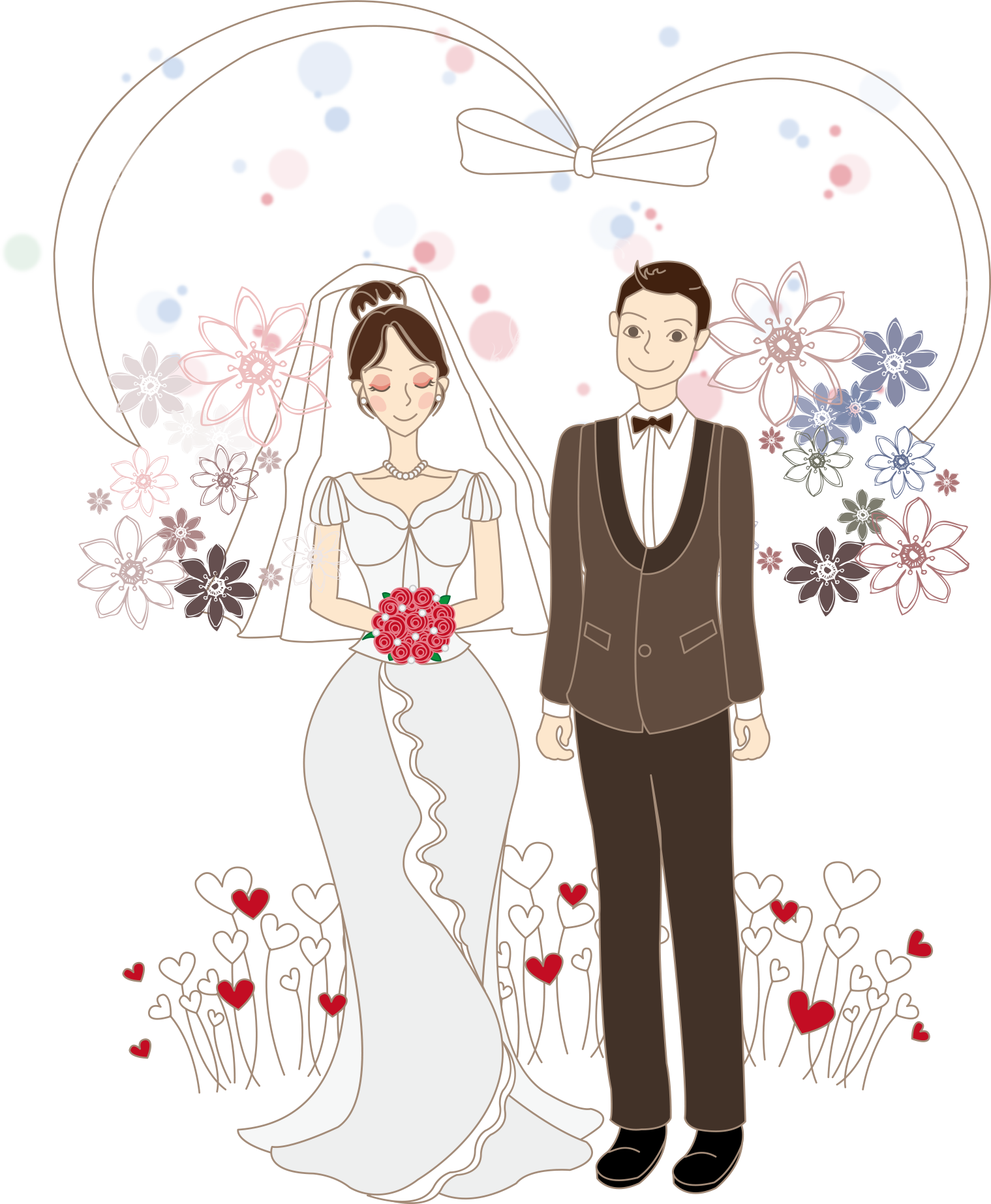 Download Cartoon Bride Drawing Wedding Illustration Cartoon Couple Full Size Png Image Pngkit