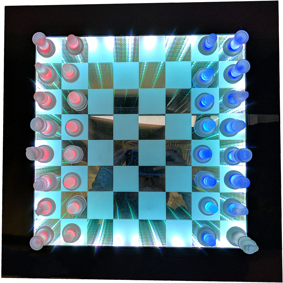 Infinity Mirror Chess Board - Chess (1365x1024), Png Download
