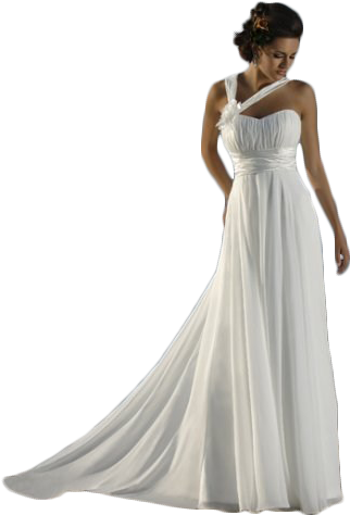 Bride Png In High Resolution - One Shoulder Beach Wedding Dresses (332x480), Png Download