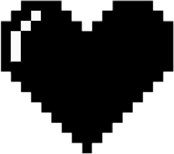 Heart Black Dark Heart Minecraft - Black 8 Bit Heart (601x531), Png Download