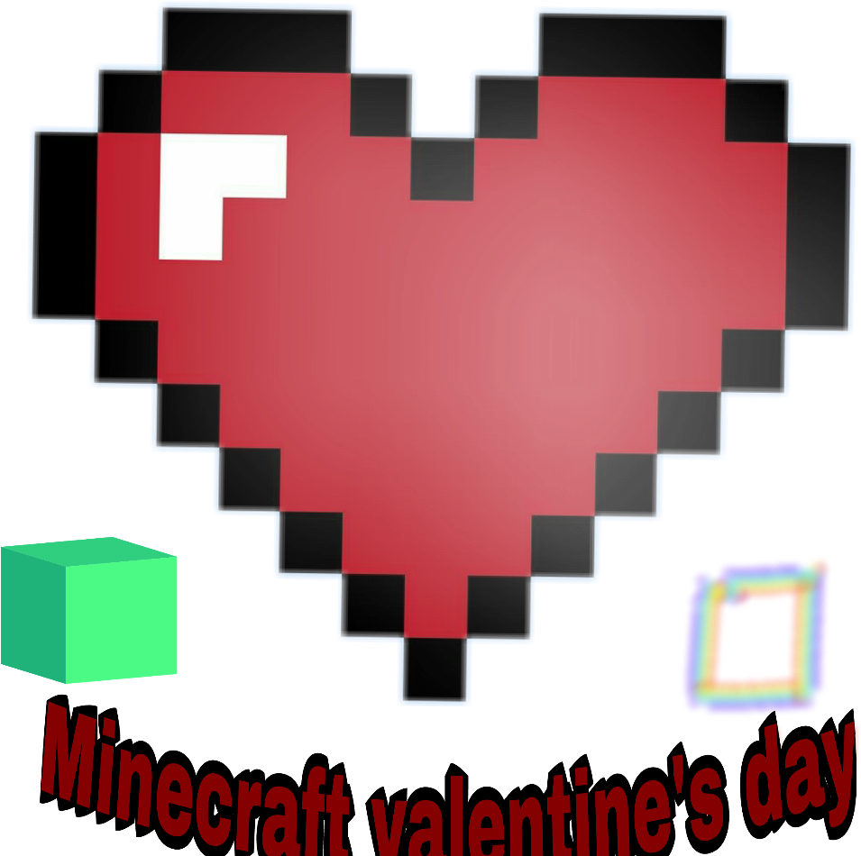 Minecraft Pocket Edition Valentine's Day - 8 Bit Heart (1024x1024), Png Download