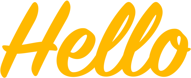 Hello - Yellow Hello (644x271), Png Download