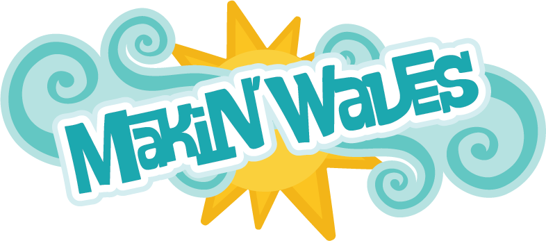Makin Svg Scrapbook Title Surfing Files For - Making Waves Clip Art (786x347), Png Download
