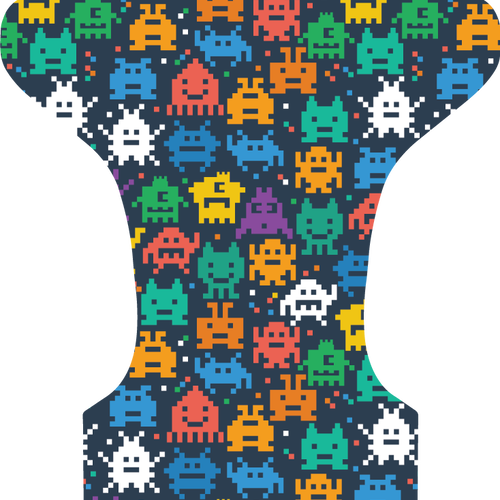 5- Whole Lot Of Pixels Bumbum Babies - Pixel Monster Dot Grid Notebook (500x500), Png Download