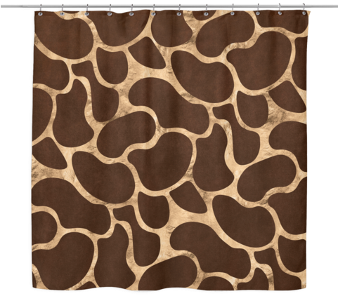 Giraffe Print Shower Curtain - Window Valance (480x480), Png Download
