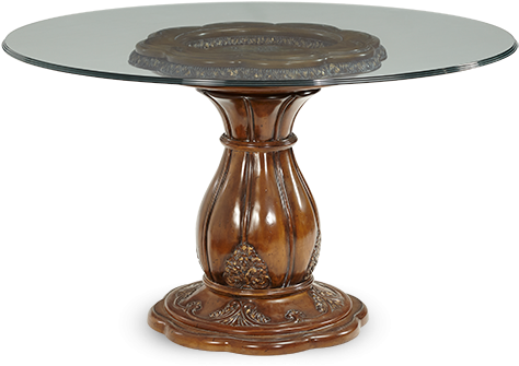 Lavelle Melange 54'' Round Glass Top Dining Table - Aico Lavelle Melange Round Glass Top Dining Table By (600x510), Png Download