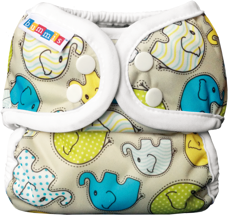 Bummis Simply Lite Diaper Cover - Duo-brite Wrap - Elephant Tales - Size 1 (800x800), Png Download