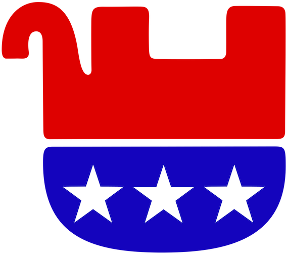 Gop Upside Down - Republican Party Symbol (600x521), Png Download