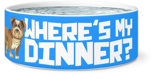 Where's My Dinner Bulldog Dog Bowl - Dog (600x600), Png Download