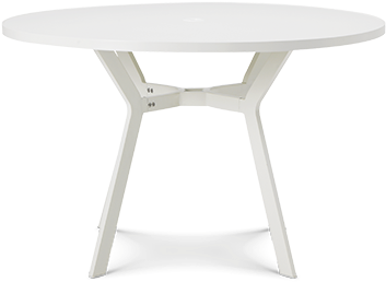 Round Table - Ethimo Ocean Round Dining Table Warmwhite 120cm (800x600), Png Download
