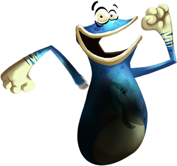 Globox Running Png (371x344), Png Download