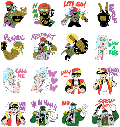 Major Lazer Line Stickers (420x448), Png Download