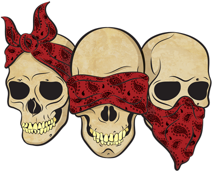 Hear No See No Speak No Evil Tattoos, Skull Tattoos, - Hear No Evil See No Evil Speak No Evil Skulls (436x349), Png Download