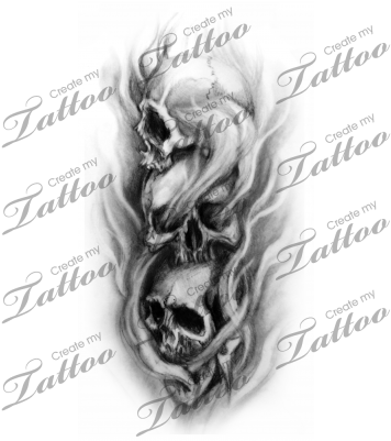 Hear No Evil, See No Evil, Speak No Evil Evil Skull - Hear No See No Speak No Skulls (400x400), Png Download