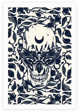 Image Free Stock Drawing Forest Skull - Skull Moth Tote Bag: Funny Tote Bag Oth, Skeleton Illustration, (484x484), Png Download