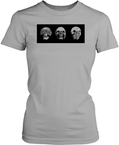 Skull No Evil Tee - Hillary For Prison 2016 (ladies) - District Made Womens (480x480), Png Download