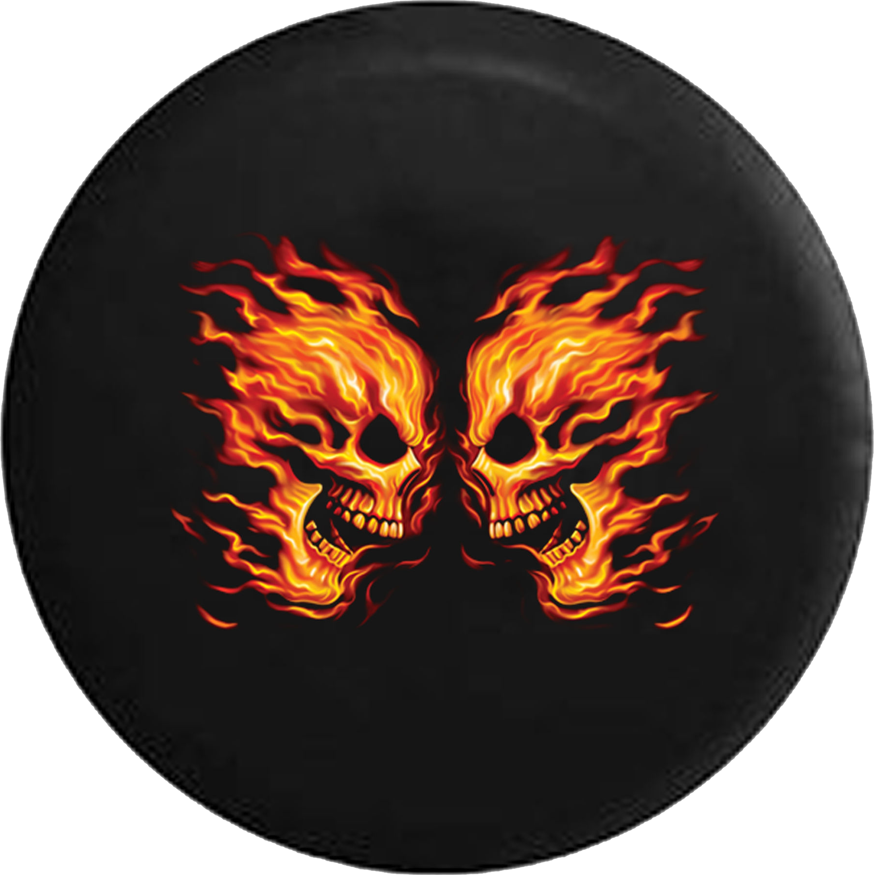 Download Flaming Fiery Skull Faceoff Evil Vs Evil Jeep Camper Flaming