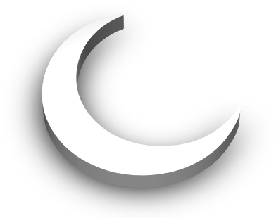 White Transparent Crescent - 3d Crescent Moon (437x344), Png Download