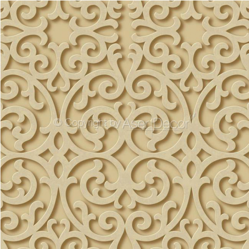 Papel De Parede 3d Dimensional Effects Arabesco Dourado - York Wallcoverings Fortuna 27' X 27" Scroll 3d Embossed (740x500), Png Download