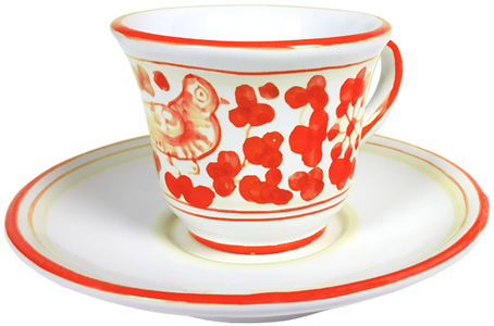 Espresso Cup And Saucer Arabesco Red - Saucer (500x328), Png Download