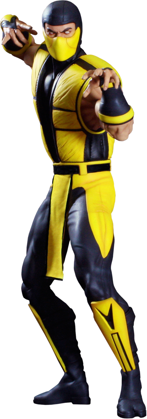 19" Mortal Kombat Quarter Scale Statue Scorpion - Scorpion Mk3 Png (480x1363), Png Download