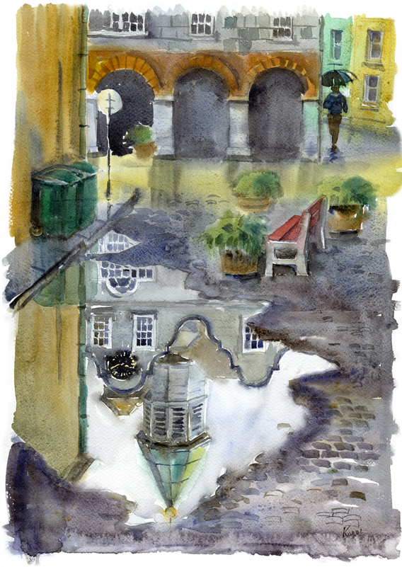 Kinsale After The Rain Original Watercolour - Watercolor Painting (800x800), Png Download