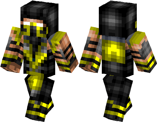 Scorpion Mortal Kombat Minecraft Skin (528x418), Png Download