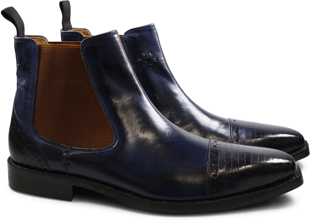Ankle Boots Nicolas 5 Navy Back Arrow Tan Flower Beige - Chelsea Boot (1024x1024), Png Download