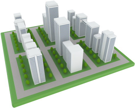 12 3d Office Building Icon Images - 3d Buildings Clipart (500x400), Png Download