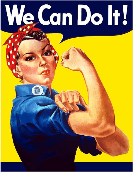 Click And Drag To Re-position The Image, If Desired - Rosie The Riveter (583x700), Png Download