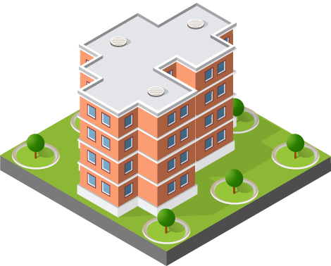 Office Building - Vector Graphics (470x378), Png Download