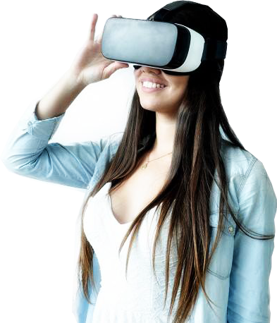 Virtual Reality - Girl Virtual Reality Png (393x458), Png Download