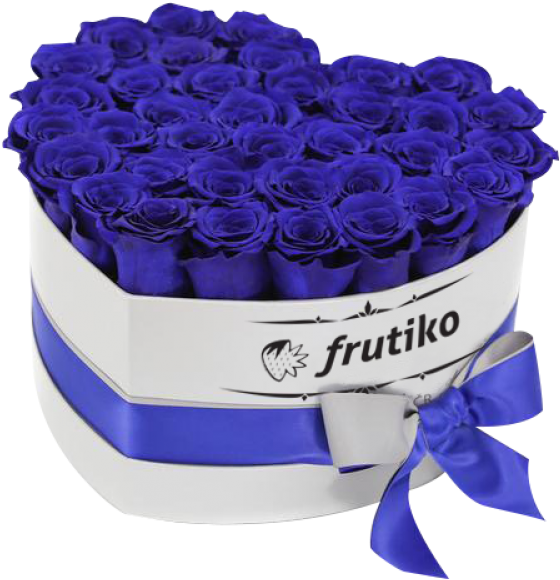 Blue Roses White Heart Box - Heart Box Blue Roses (687x687), Png Download