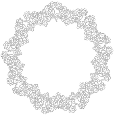 Lace Round Frame Rund Spets Frame Vit - Lace (400x400), Png Download