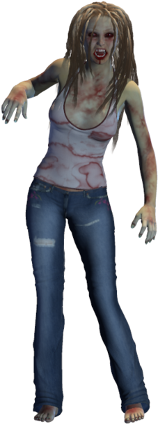 Zombie Girl Png - Girl (1024x657), Png Download